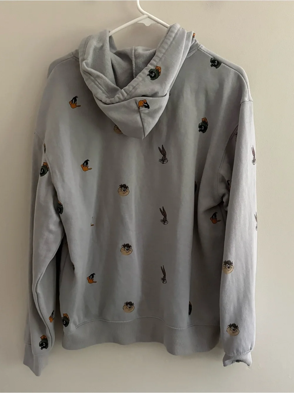 SpaceJam Tune Squad Looney Tunes Pullover Gray Hoodie Sweatshirt Small